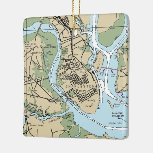 Charleston SC Chart Keramikornament (Links)