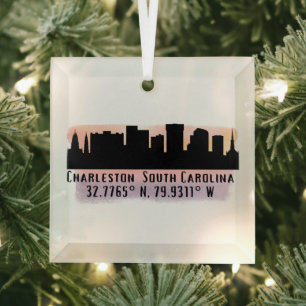 Charleston SC City Skyline Glasdekoration Ornament Aus Glas