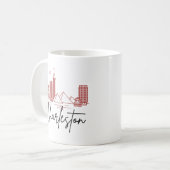 Charleston, SC | City Stylized Skyline Kaffeetasse (Vorderseite Links)