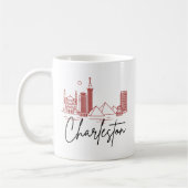 Charleston, SC | City Stylized Skyline Kaffeetasse (Links)