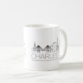 Charleston, SC| City Stylized Skyline Kaffeetasse (VorderseiteRechts)