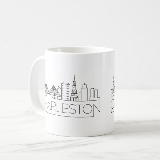 Charleston, SC| City Stylized Skyline Kaffeetasse (Vorderseite Links)
