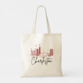 Charleston, SC | City Stylized Skyline Tragetasche (Rückseite)