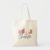 Charleston, SC | City Stylized Skyline Tragetasche (Vorne)