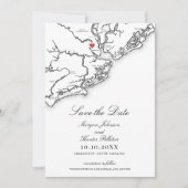 Charleston SC Elegant Black and White Wedding Save The Date (Vorderseite)