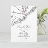 Charleston SC Elegant Black and White Wedding Save The Date (Stehend Vorderseite)