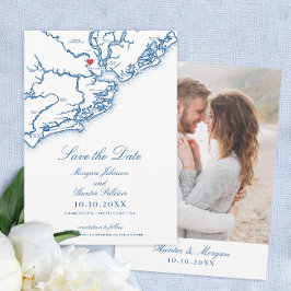 Charleston SC Elegant Navy Blue Wedding Save The Date