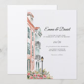 Charleston SC Hochzeit Einladung (Vorne/Hinten)