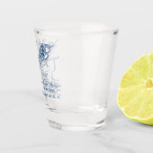 Charleston SC Karte Elegant Navy Blue Gastgeschenk Schnapsglas (Rechts)