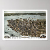 Charleston, SC Panoramic Map - 1872 Poster (Vorne)