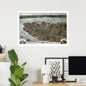Charleston, SC Panoramic Map - 1872 Poster (Heimbüro)