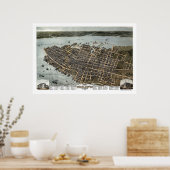 Charleston, SC Panoramic Map - 1872 Poster (Küche)