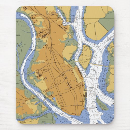 Charleston Sc-Seehafen-Diagramm mousepad (Vorne)
