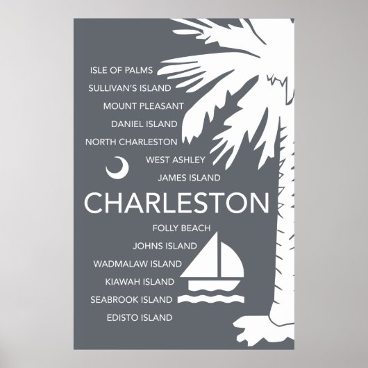 Charleston SC Towns - Charcoal Poster (Vorne)