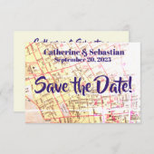 Charleston, SC Vintag Map Save The Date (Vorne/Hinten)