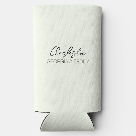 Charleston, SC Wedding Can Cooler Selters Dosenkühler (Rückseite)