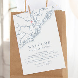 Charleston SC Wedding Welcome Itinerary Dusty Blue Dankeskarte