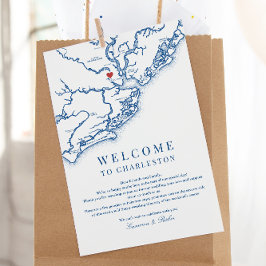 Charleston SC Wedding Welcome Itinerary Navy Blue Dankeskarte