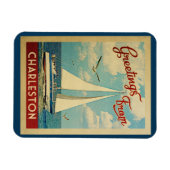 Charleston-Segelboot-Vintage Reise South Carolina Magnet (Horizontal)