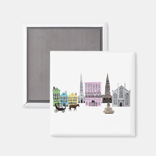 Charleston-Skyline Magnet (Vorderseite/Rückseite)