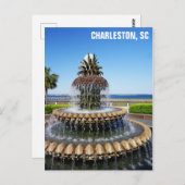 Charleston South Carolina Ananas Fountain Postkarte (Vorne/Hinten)