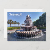 Charleston South Carolina Ananas Fountain Postkarte (Vorne/Hinten)