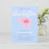 Charleston South Carolina Bachelorette Einladung (Stehend Vorderseite)