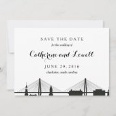 Charleston South Carolina Black Save the Date (Vorderseite)