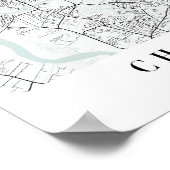 Charleston South Carolina Blue Water Street Karte Poster (Ecke)