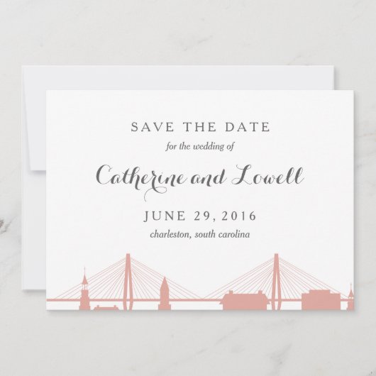 Charleston South Carolina Blush Save the Date (Vorderseite)