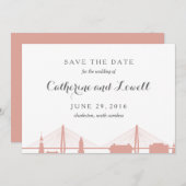 Charleston South Carolina Blush Save the Date (Vorne/Hinten)