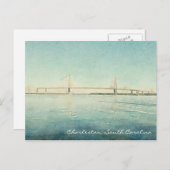 Charleston South Carolina Bridge Aquarell Print Postkarte (Vorne/Hinten)
