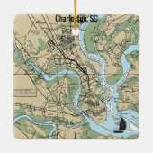 Charleston South Carolina Chart Keramikornament (Rückseite)