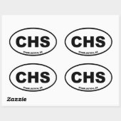 Charleston, South Carolina CHS Ovaler Aufkleber (Blatt)