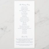 Charleston South Carolina Dusty Blue Wedding Programm (Rückseite)