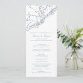 Charleston South Carolina Dusty Blue Wedding Programm (Stehend Vorderseite)