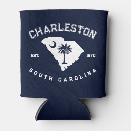 Charleston South Carolina Flag Map Navy Souvenirs Dosenkühler (Vorderseite)