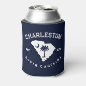 Charleston South Carolina Flag Map Navy Souvenirs Dosenkühler (Kanne Rückseite)