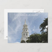 Charleston South Carolina, Fotografie der Kirche Postkarte (Vorne/Hinten)