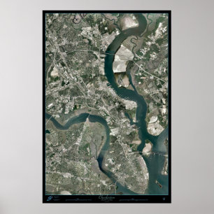 Charleston, South Carolina from space satellite p Poster