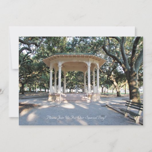 Charleston South Carolina, Gazebo, Battery Einladung (Vorderseite)