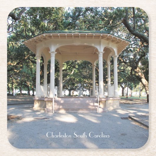 Charleston South Carolina, Gazebo, Battery Rechteckiger Pappuntersetzer (Vorderseite)