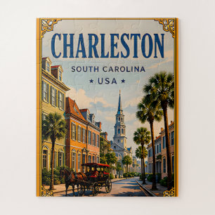 🏛️ Charleston South Carolina Historisch Retro Puzzle