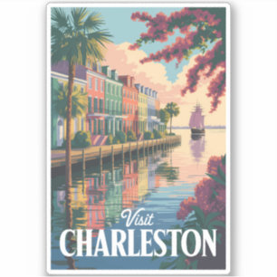 Charleston South Carolina Illustration Aufkleber