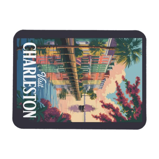 Charleston South Carolina Illustration Magnet (Horizontal)