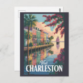 Charleston South Carolina Illustration Postkarte (Vorne/Hinten)