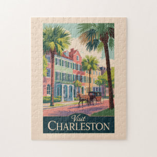 Charleston South Carolina Illustration Reise Kunst Puzzle