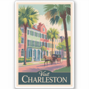 Charleston South Carolina Illustration Reisen Aufkleber