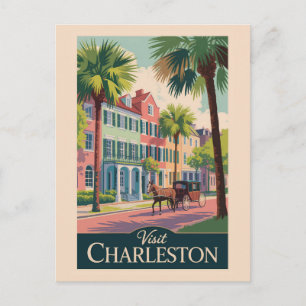 Charleston South Carolina Illustration Reisen Postkarte
