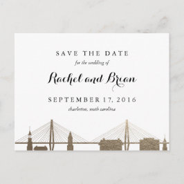 Charleston South Carolina Imitate Gold Postkarte